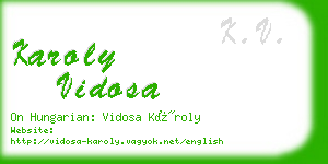 karoly vidosa business card